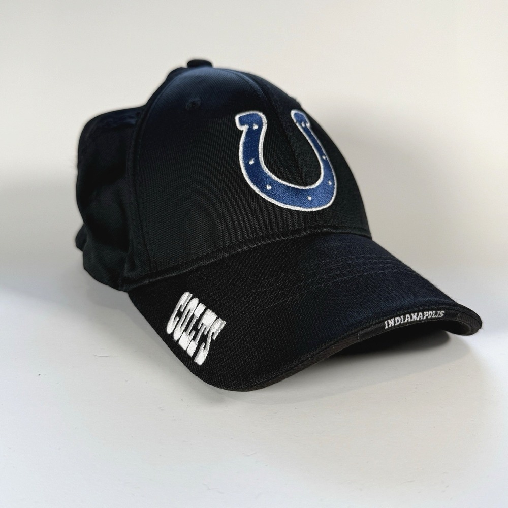 Indianapolis Colts NFL Team Apparel Fitted Hat L/XL Stretch Black Fit Max